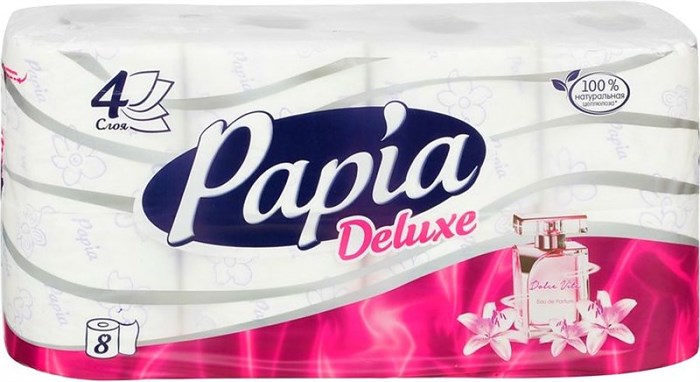 Туалетная бумага Papia Deluxe 4-х сл 8 шт . Дольче Вита ТБ783 - фото 552466