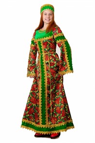 Комплект костюмированный "Сударыня" расписная зел. для эпизодического использования р.46 арт.2021-1