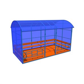 Беседка 4х2 закрытая (синяя) УлОбр-124
