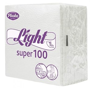 Салфетки бумаж "Plushe light" 100 1 сл белые ТБ793бел